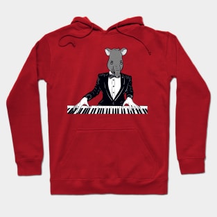 Pianist Who has been turned into a tapir With Red Background Hoodie